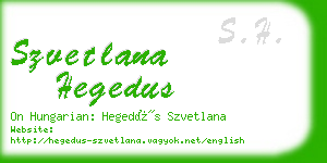 szvetlana hegedus business card